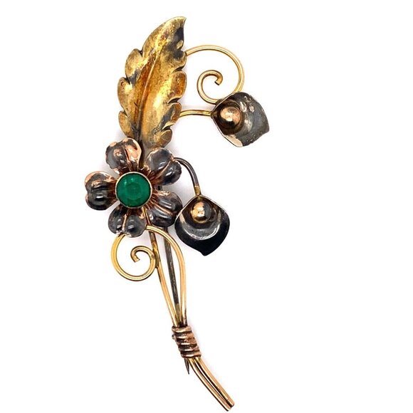 VTG Van Dell Sterling Silver, 1/20th 12K Gold Fill‎ & Rhinestone Brooch! 37 - Picture 1 of 5